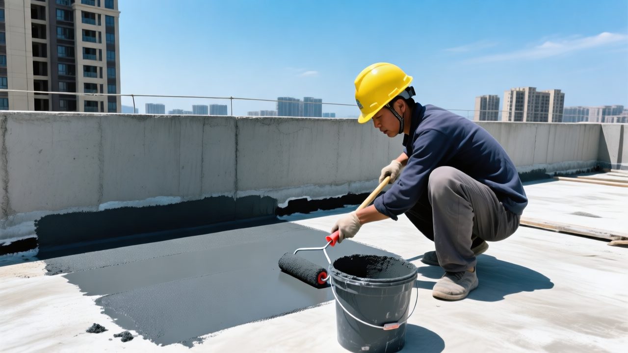 防水补漏施工现场